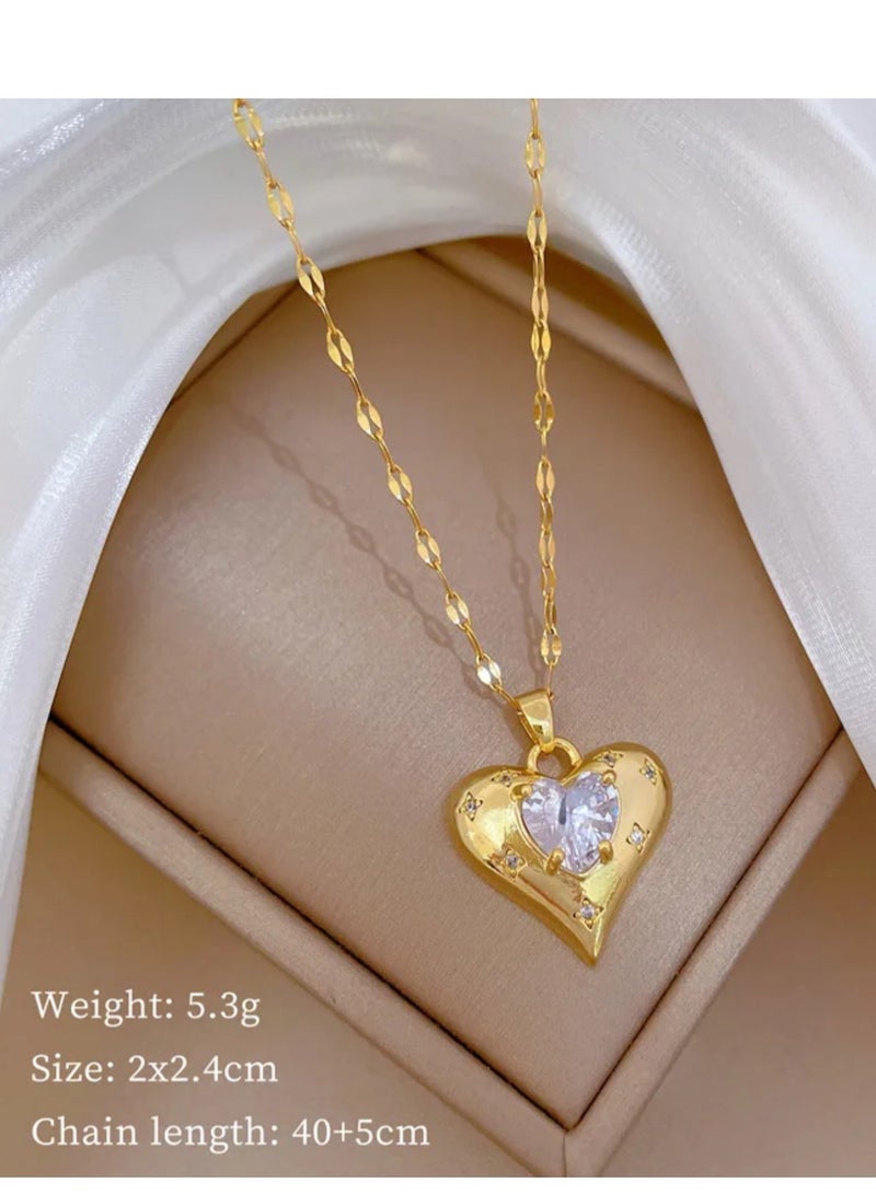 إيكوال سلسال نسائي مصنوع من الاستانلس ستيل مطلي باللون الذهبي - Image 4