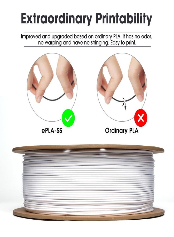 eSUN Fast Printing Speedy PLA Filament 1.75mm, 1KG (2.2 LBS) 3D Printing Filament for High Speed 3D Printers, Cold White - Image 3