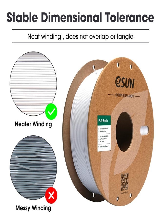 eSUN Fast Printing Speedy PLA Filament 1.75mm, 1KG (2.2 LBS) 3D Printing Filament for High Speed 3D Printers, Cold White - Image 2