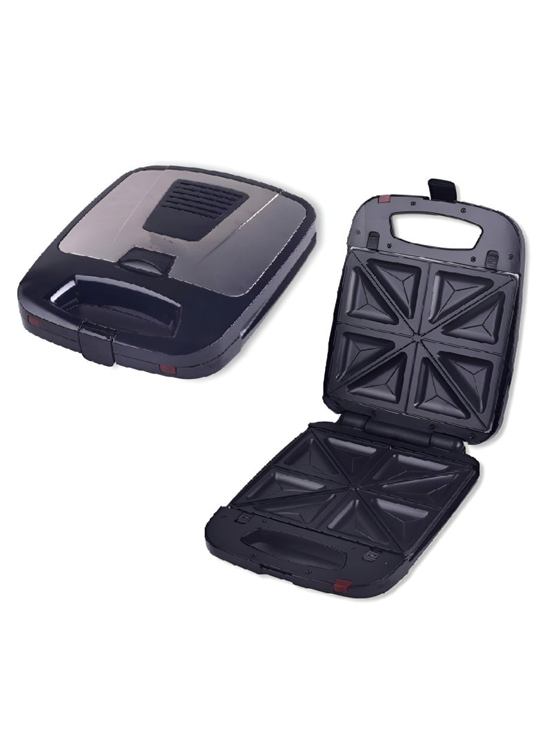 3 in 1 Sandwich Maker, Grill & Waffle Maker – Non-Stick Snack Maker with Interchangeable Plates, Cool Touch Handle & Indicator Lights – Compact Breakfast Maker for Home & Kitchen Use - Image 2