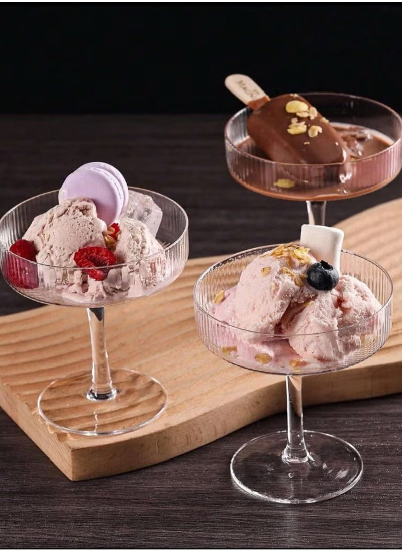 Shuer A set of 6-piece clear glass ice cream serving bowls  - Image 3