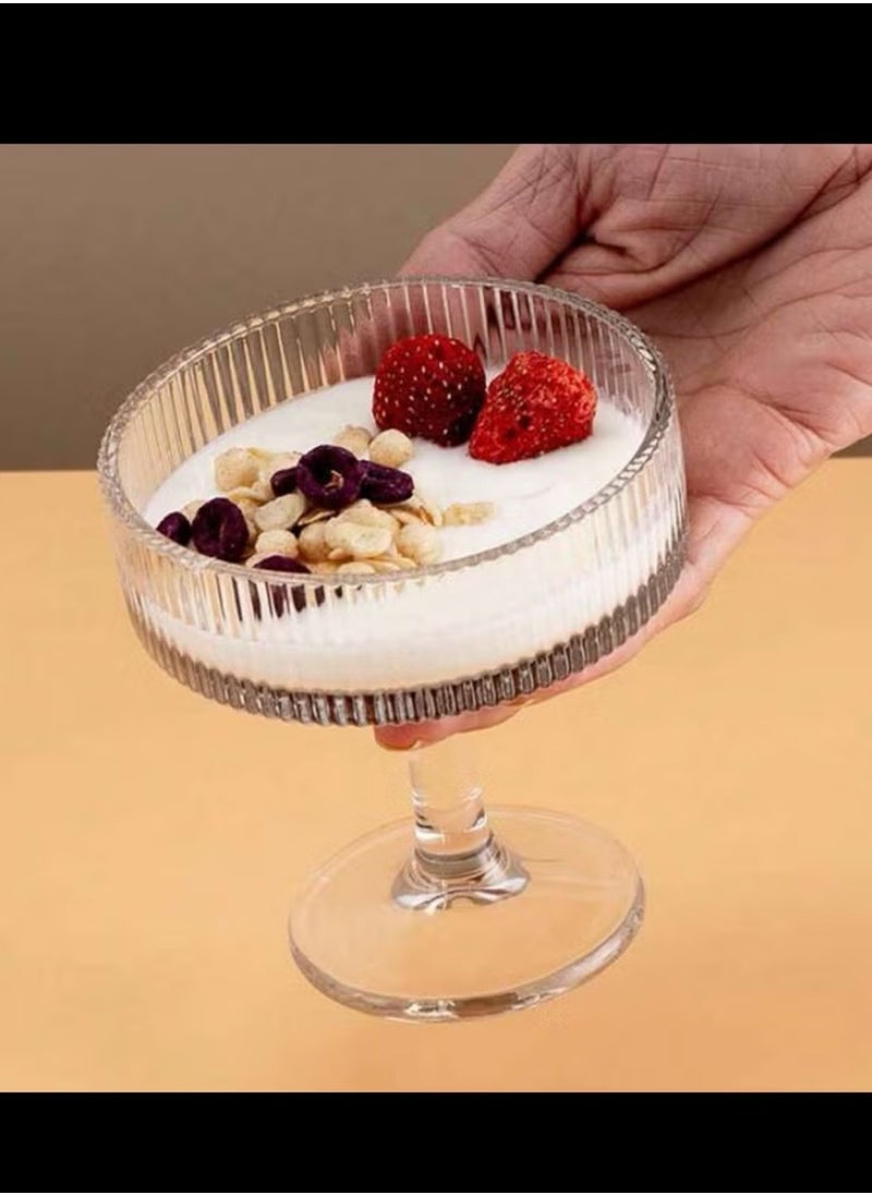 Shuer A set of 6-piece clear glass ice cream serving bowls  - Image 2