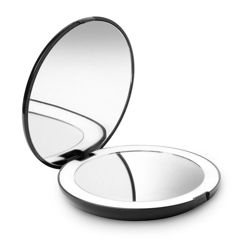 Fancii Fancii LED Lighted Travel Makeup Mirror 1x10x Magnification  Daylight LED Compact Portable Large 5 Wide Illuminated Folding Mirror 
