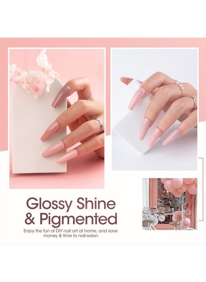 Gellen Fall Gel Nail Polish Kit - Nude Neutrals Brown Orange 6 Colors Gel Polish, Warm Pastels Nail Gel Polish Set Nail Art DIY Home Gel Manicure Set - Image 3