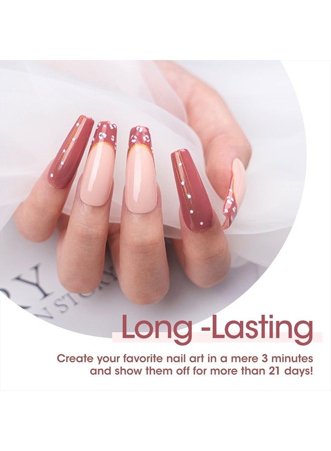 Gellen Fall Gel Nail Polish Kit - Nude Neutrals Brown Orange 6 Colors Gel Polish, Warm Pastels Nail Gel Polish Set Nail Art DIY Home Gel Manicure Set - Image 4