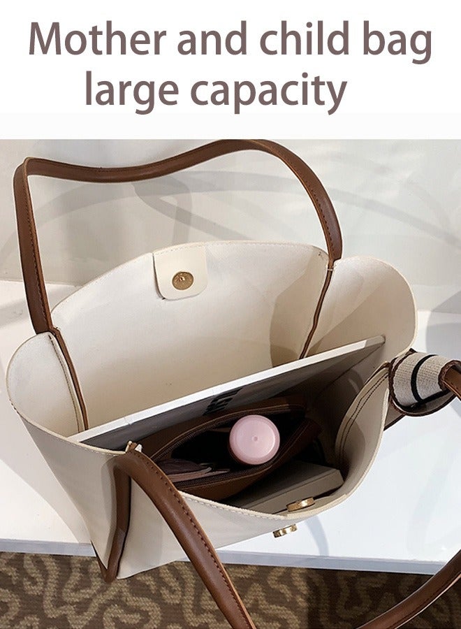 Canvas Tote Bag with Pockets,Crossbody Bag Tote，Large Canvas Tote Purse,Top Handle Shoulder Handbags,Casual Work Bags,Everyday Satchel Bags, Everything Tote Bag for Working,Traveling,Shopping,one size,brown - Image 4