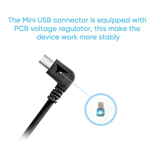 Pixelman GPS Charger Cable,Mini USB 6.6ft Universal GPS Charging Cord With Voltage Regulator Module 90 Degree Angle Mini USB Power Wire for Garmin GPS Navigator Drive 51 65 Nuvi 50lm 2555lmt 2595lmt 40lm 1300 - Image 3