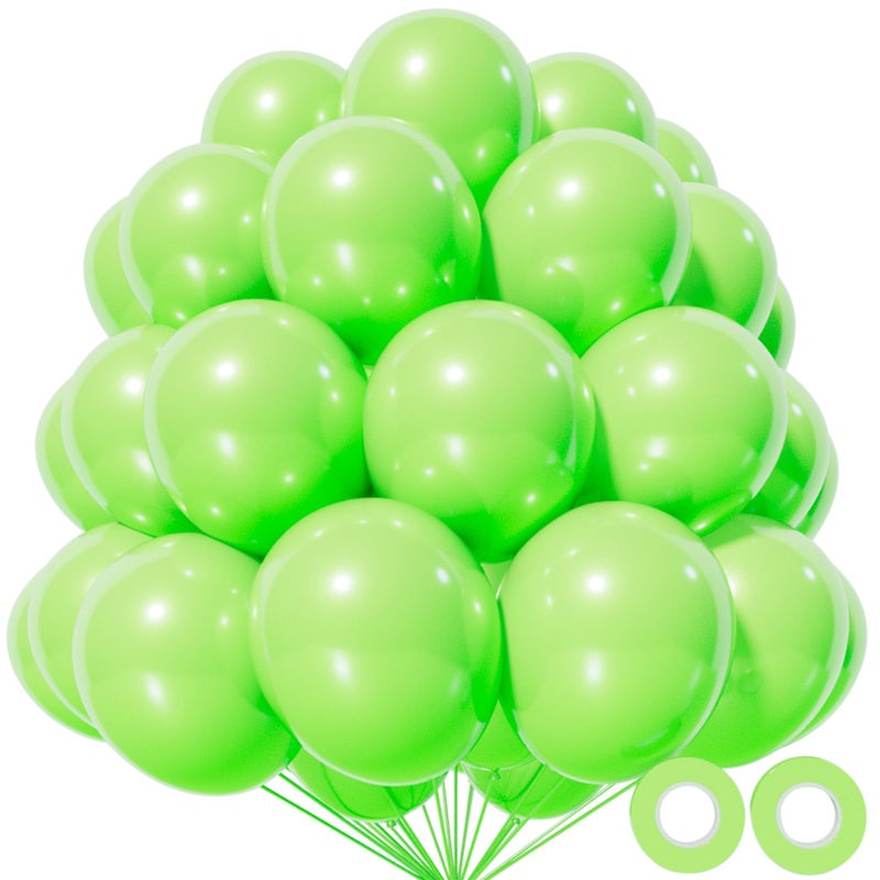 KAWKALSH Lime Green Latex Party Balloons 110 Pack 12 inch Light Green Balloons Round Helium Fruit Green Balloons for Birthday Dinosaur Jungle Baby Shower Party Decoration - Image 3