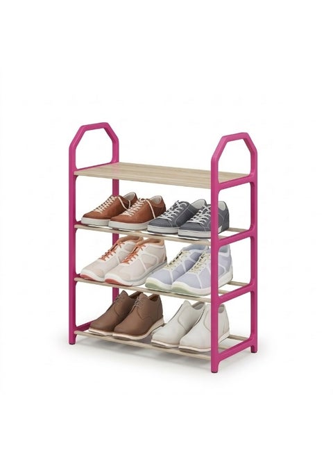 4-Tier Plastic Shoe Rack – Practical and Versatile Design for Storing Shoes and Items OP