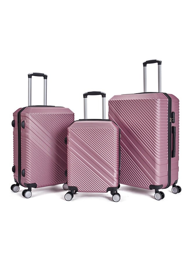 ليمرا شنط سفر من ليمرا مكون من 3 حقائب أمتعة بتصميم صلب و حديث لون روزجولد - Image 1