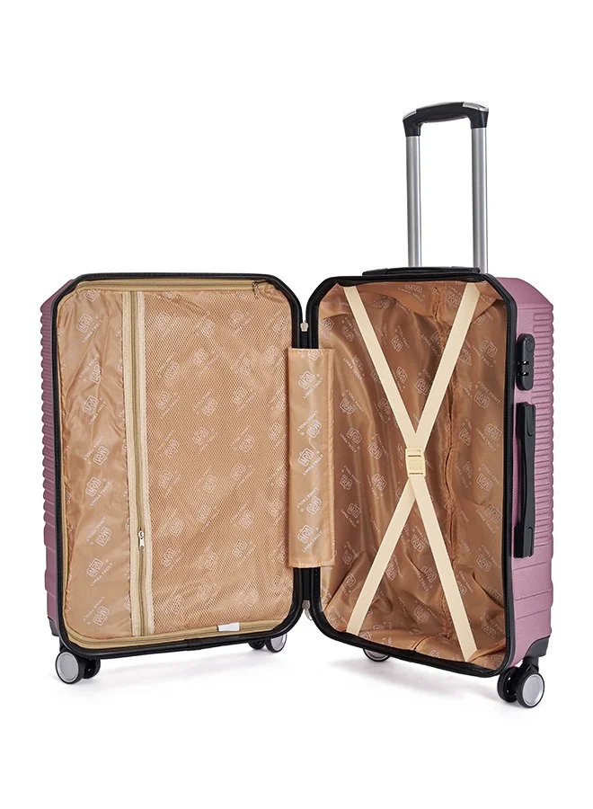 LIMRA Travel Bags From limra it consists of 3 luggage bags with a modern design and a solid rosegold color