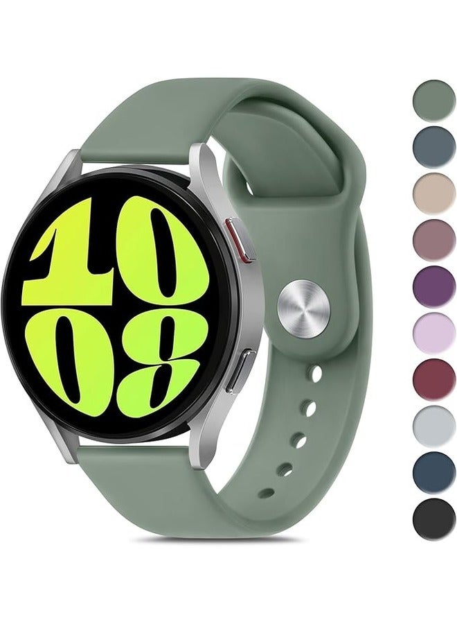 ELTRAZONE Green Soft Silicone Sport Band for Samsung Galaxy Watch 6 (40mm/44mm) & Galaxy Watch 6 Classic (43mm/47mm) - 20mm Replacement Strap for Men and Women - Image 1