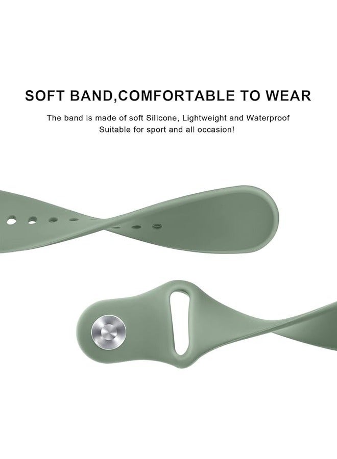 ELTRAZONE Green Soft Silicone Sport Band for Samsung Galaxy Watch 6 (40mm/44mm) & Galaxy Watch 6 Classic (43mm/47mm) - 20mm Replacement Strap for Men and Women - Image 3