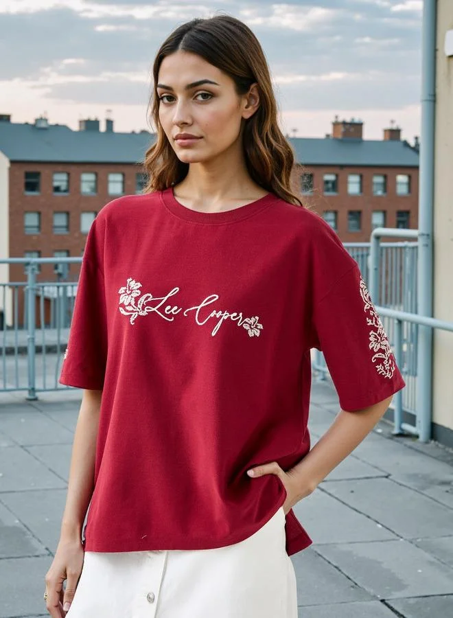 Lee Cooper Lee Cooper Embroidered T-shirt with Crew Neck