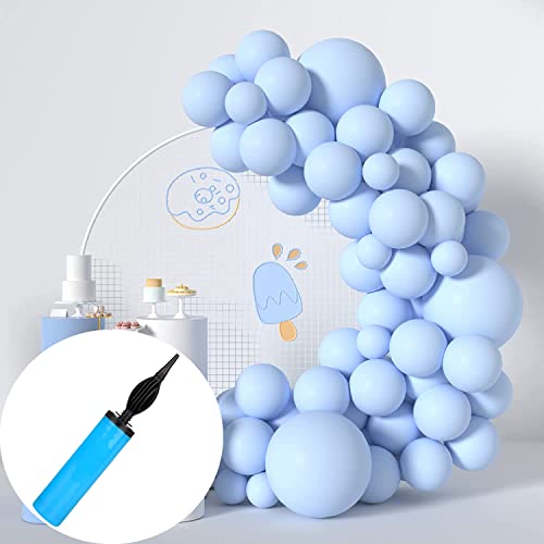 atorakushon Latex Sky Blue Color 10" Inch Rubber Pastel Balloons Pack Of 50pcs With Air Balloon Pump Decoration Happy Birthday Party Supplies Wedding Anniversary Office Party Purpose House party - Image 1