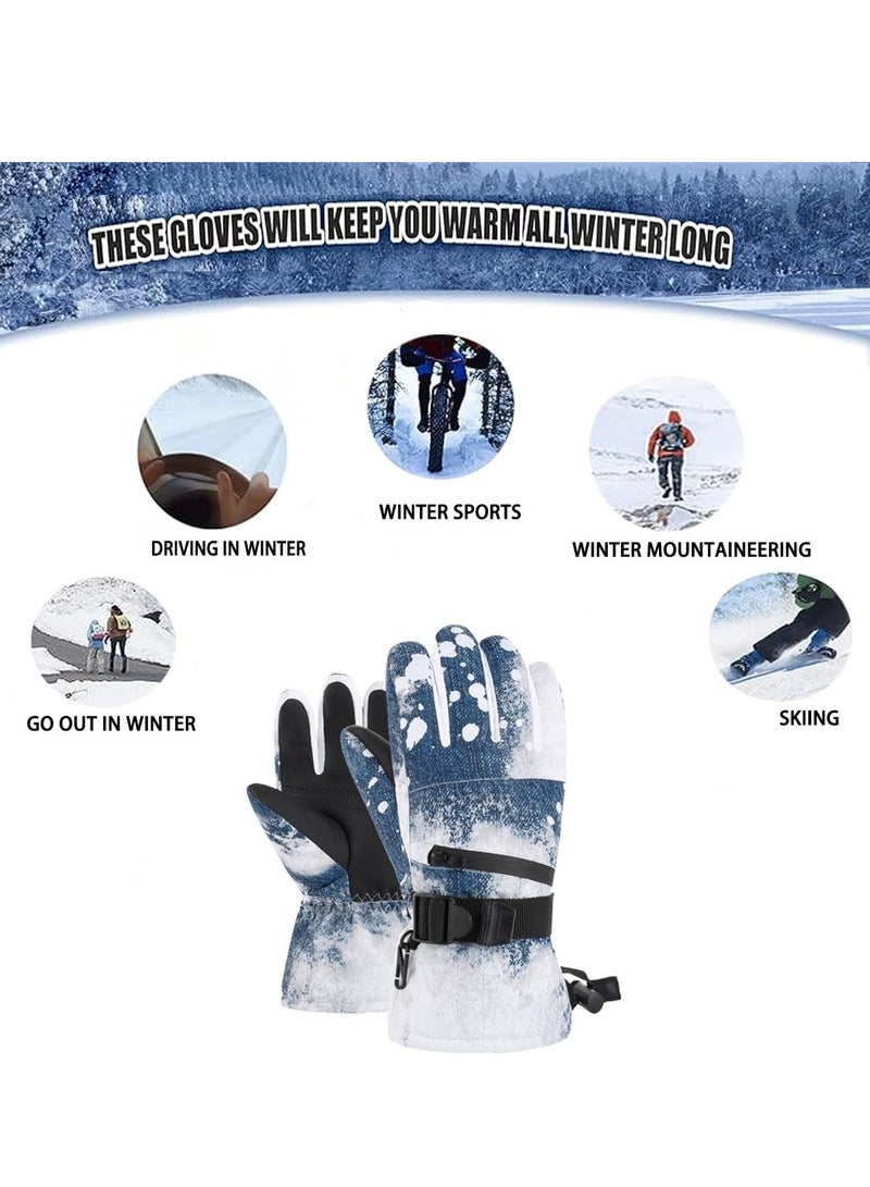 Excefore Ski Gloves, Cycling Gloves, Winter Warmest Waterproof and Breathable Snow Gloves for Mens, Snowboard Gloves for Cold Weather (Jean Blue) - Image 5