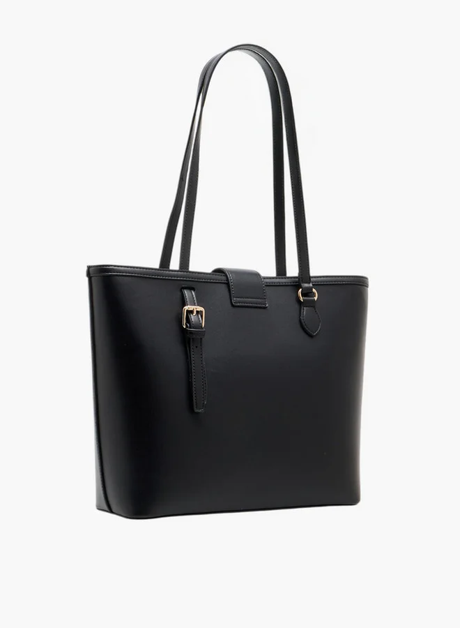 بابريكا Women's Solid Tote Bag with Double Handle and Zip Closure