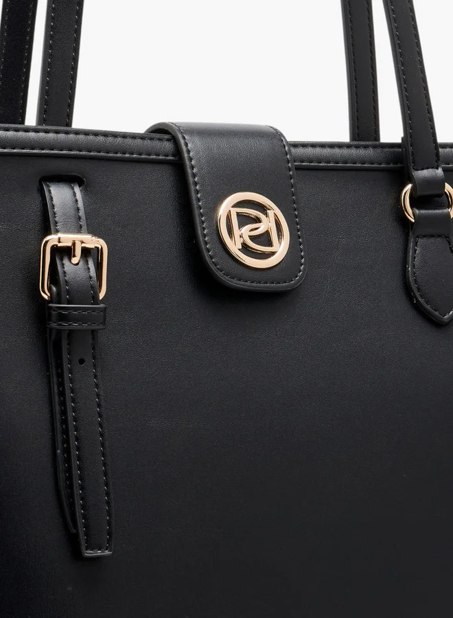 بابريكا Women's Solid Tote Bag with Double Handle and Zip Closure
