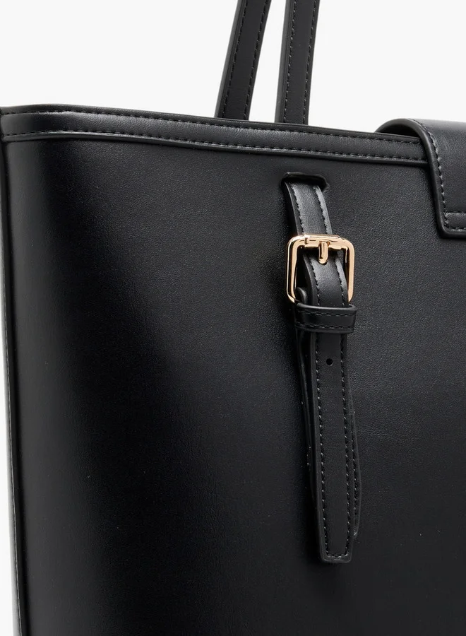 بابريكا Women's Solid Tote Bag with Double Handle and Zip Closure