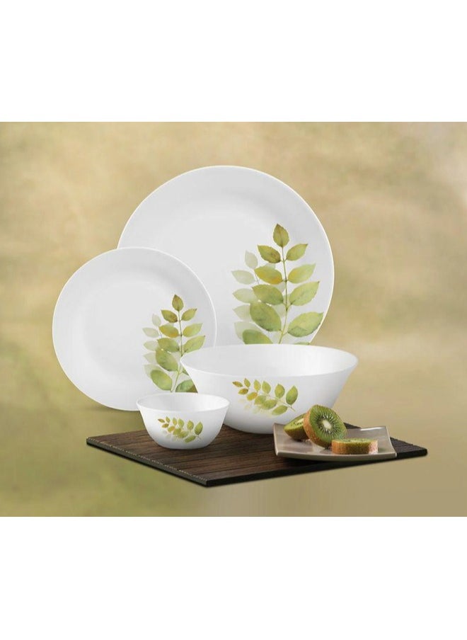 Laopala Dinner Set 44Pcs Ivory Autumn Shadow - Opal Glass Dinnerware, Floral Design, Multi-colored, Dishwasher Proof, and Microwaveable.  - Image 1