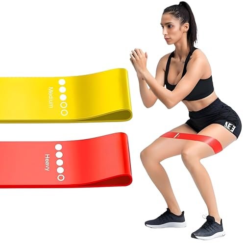 CLAPONE 2 Pcs Professional Resistance Bands Resistance Loop Exercise Bands/Latex-Free, Elastic Band/Wor Out Bands/Women or Men/Exercise Bands Set/Physical Therapy/Exercise Loops for YOG/Pilates - Image 1