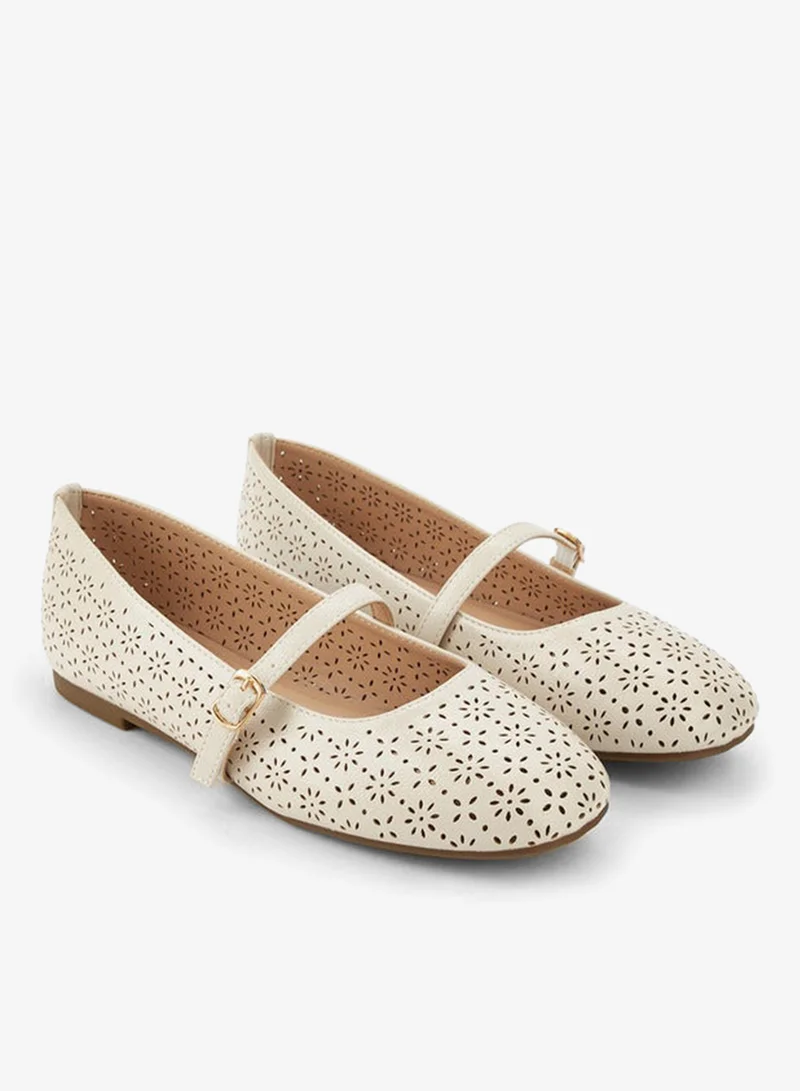 Celeste Beige Women Buckle Closure Ballerina Shoes for Women | Best Price UAE