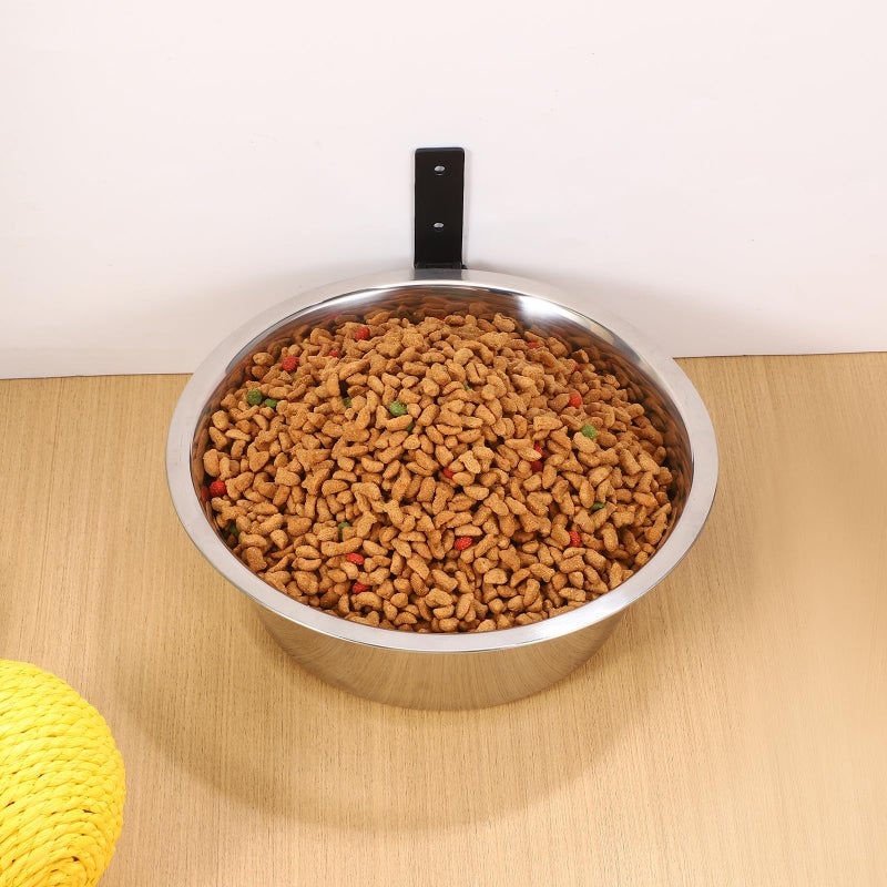 Stainless Steel Wall Mounted Raised Dog Bowl Feeder For Puppies - Image 5
