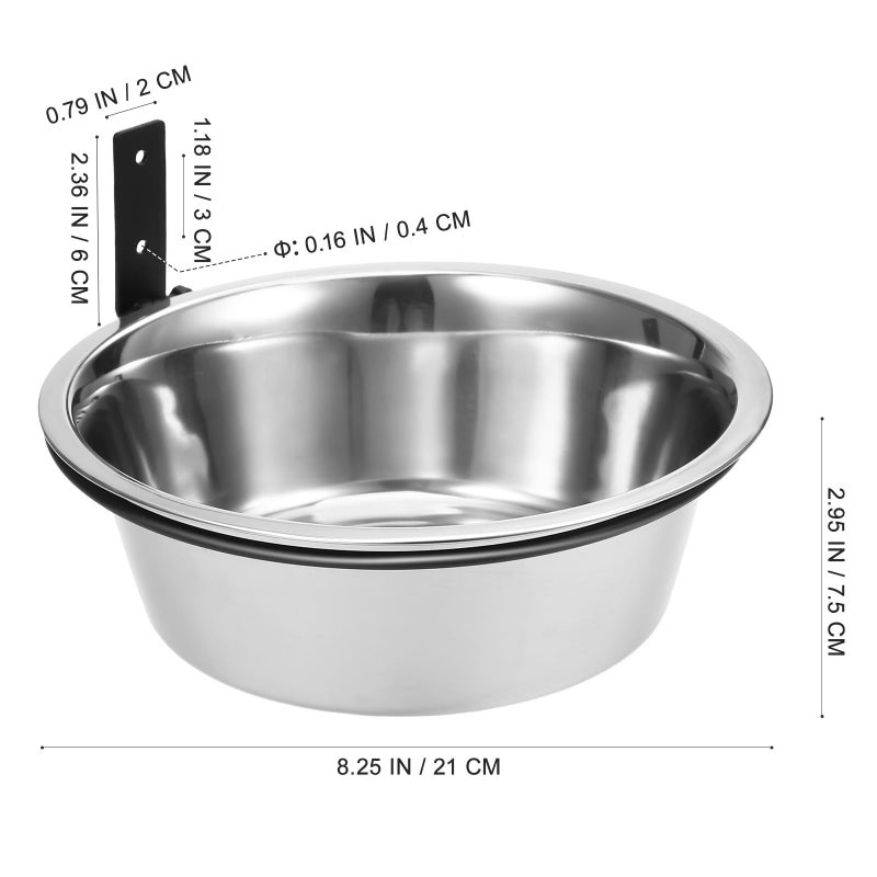 Stainless Steel Wall Mounted Raised Dog Bowl Feeder For Puppies - Image 3