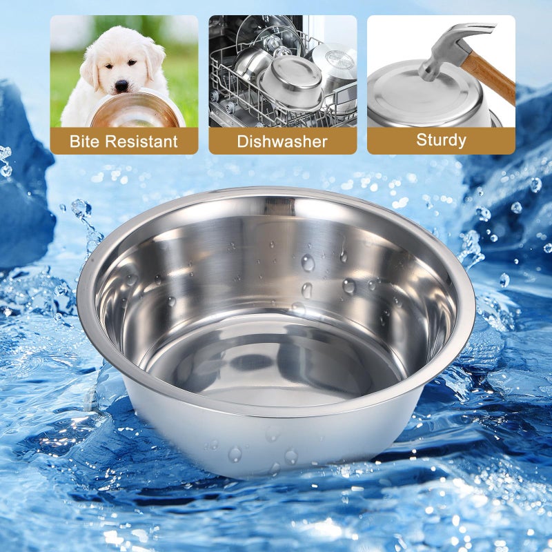 Stainless Steel Wall Mounted Raised Dog Bowl Feeder For Puppies - Image 4