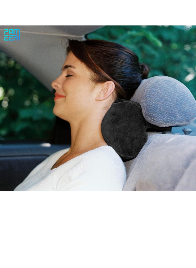 PAMEER Car Seat Neck Pillow Travel Neck rest Memory Foam Neck Support Car Sleeping Headrest Car Seat Neck Back Rest Support With Elastic Strap and Pouch Suitable for Driving Seat  - Image 3