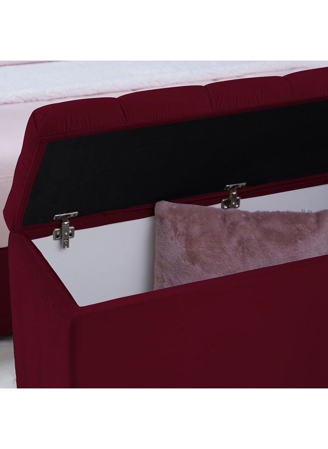 Pan Home Emirates Gigastorage Bench-Velvet~Maroon  - Image 3