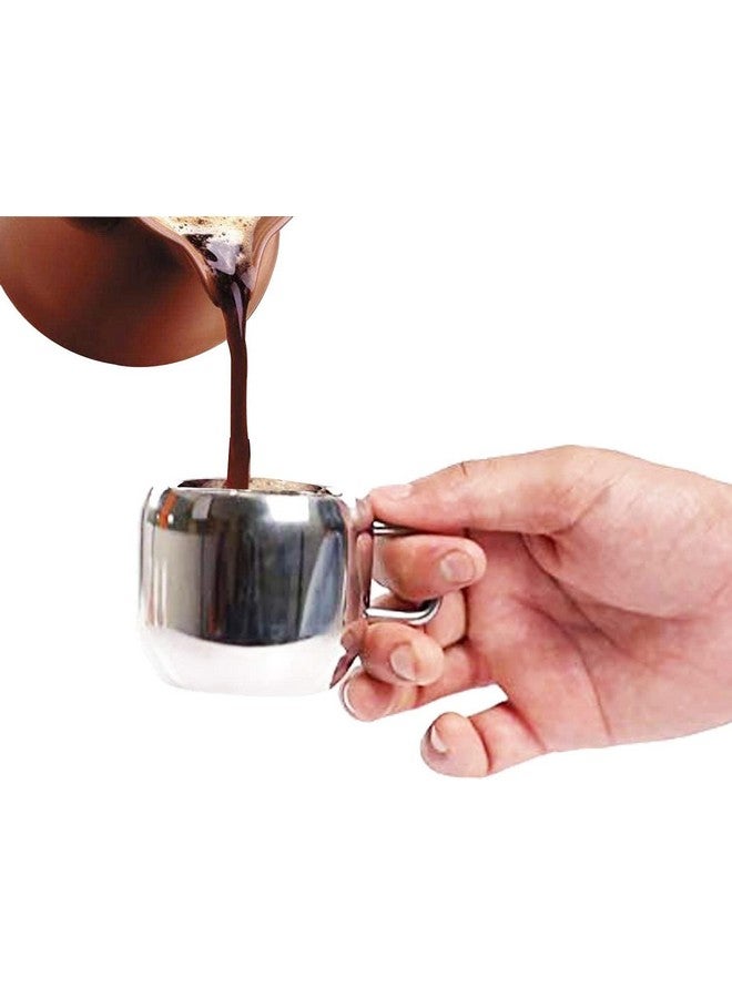 VISAXMI VISAXMI Steel Tea & Coffee Cups| Stainless Steel Double Wall Cup|Pack of 6 Small Cute Latest Stylish Design Cold Outside Hot Inside Double Walled Stainless Coffee Mug Apple Shape |Easy to Maintain - Image 5