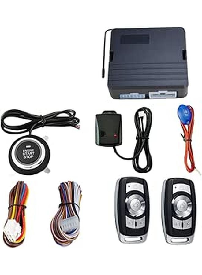 Universal 12V Remote Start System Push Button Engine Starter with Vibration Alarm Anti Theft Car Security - Image 1