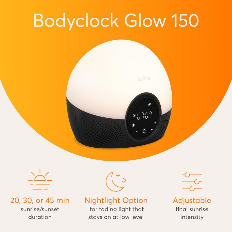 Lumie Bodyclock Glow 150 - Sunrise & Sunset Alarm Clock - Bedside Lamp with Custom Light Duration - Wake-Up, Night & Reading Light - Warm LEDs - Image 2