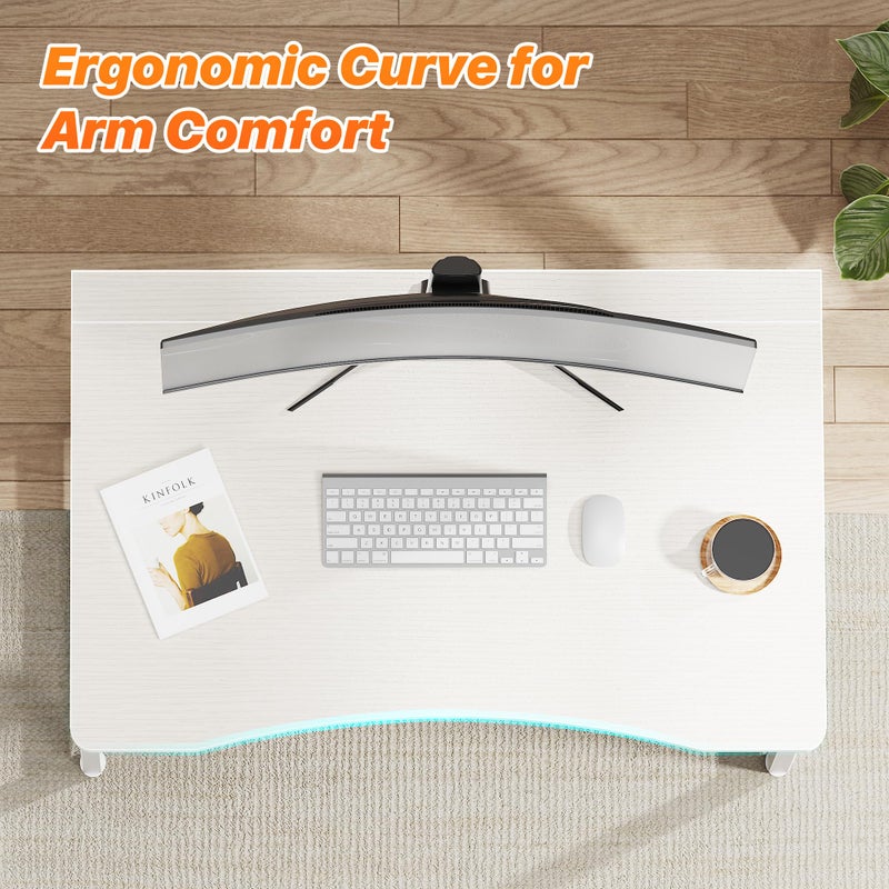 Huuger Folding Desk for Small Spaces, 31.5 Inch Foldable Computer Table, for Home Office, Study, Bedroom, Dorm, Space Saving, Small Writing Work Office Computer Desk, Easy to Fold, White - Image 4