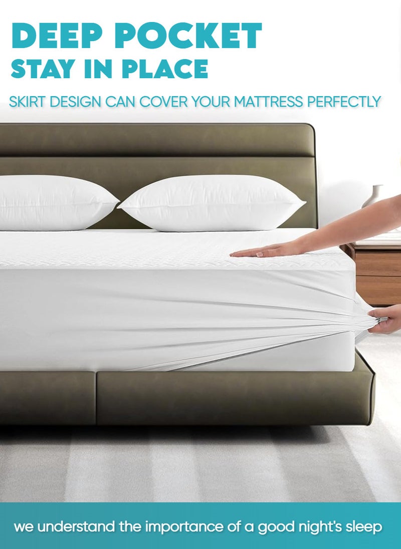 Blueberry - Extra Deep Quilted Mattress Protector Bed Topper Cover 200X200+30Cm - Image 1
