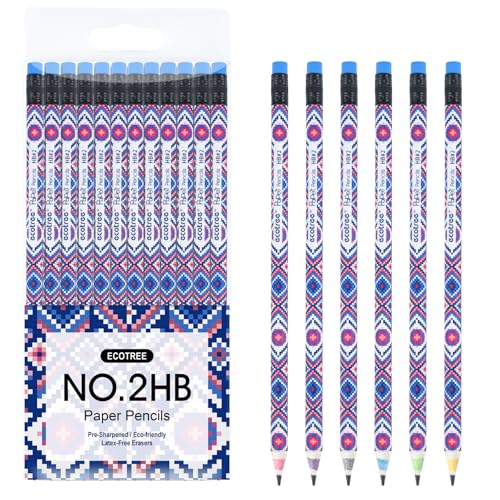 ECOTREE Pencils 2 PreSharpened Pencils for Kids Number 2 Pencil with Erasers for School Writing 12 Count - Image 1