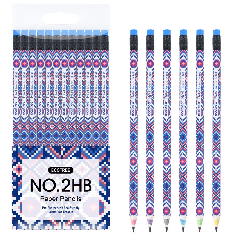 ECOTREE Pencils 2 PreSharpened Pencils for Kids Number 2 Pencil with Erasers for School Writing 12 Count - Image 2