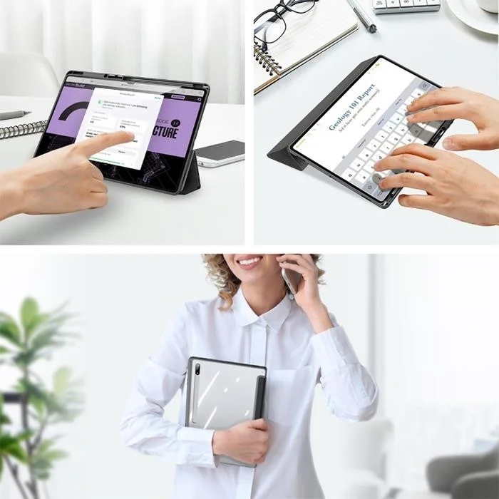 Polhammobile Polham Samsung Galaxy Tab S7 (T870-T875-T876B) Tablet Case with Pen Stand and Magnetic Sleep Mode