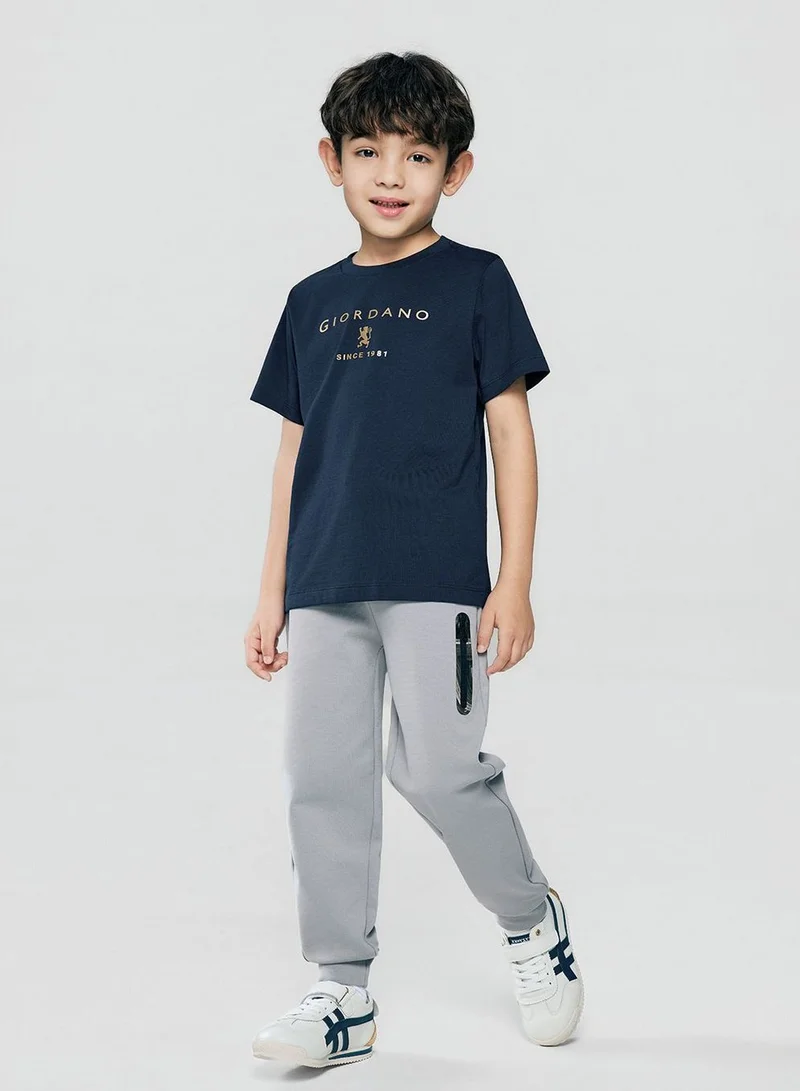 جيوردانو Kid's Regular Fit Cotton Crew Neck Printed Tee