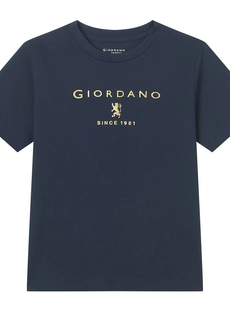 GIORDANO  Kid's Regular Fit Cotton Crew Neck Printed Tee  | Best Price UAE