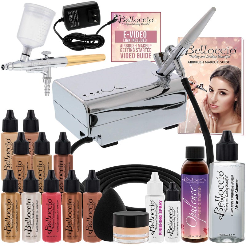 Belloccio Belloccio Makeup and Tanning Airbrush System with MEDIUM Foundation and Blush Set 