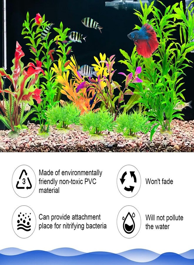 Baoyemes 10Pcs Aquarium Plants, Fish Tank Accessories Artificial Aquatic Plants, Artificial Fish Tank Plastic Plants Decorations, Aquarium Decor - Image 4
