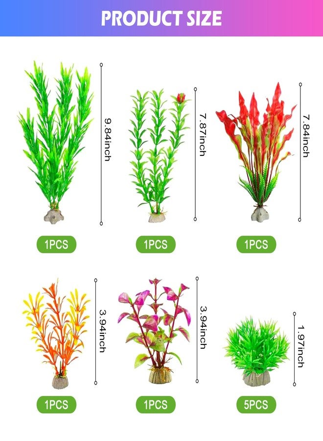 Baoyemes 10Pcs Aquarium Plants, Fish Tank Accessories Artificial Aquatic Plants, Artificial Fish Tank Plastic Plants Decorations, Aquarium Decor - Image 3