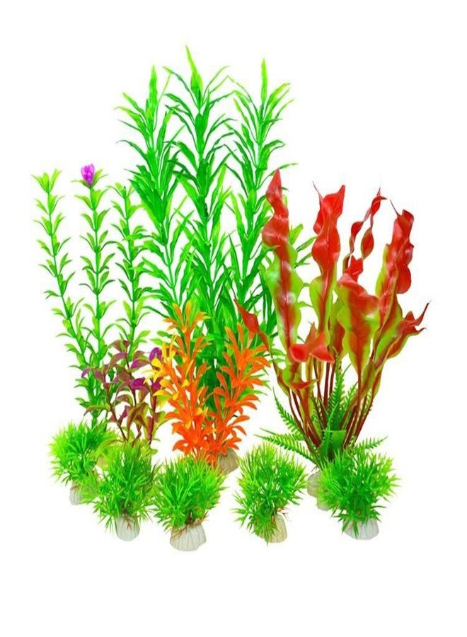 Baoyemes 10Pcs Aquarium Plants, Fish Tank Accessories Artificial Aquatic Plants, Artificial Fish Tank Plastic Plants Decorations, Aquarium Decor - Image 1