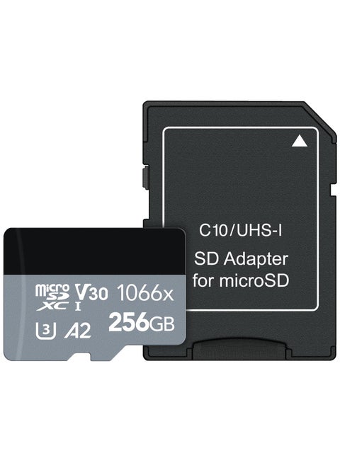 Professional 1066X 256Gb Microsdxc Uhs-I Card With Sd Adapter Silver Series Up To 160Mb/S Read For Action Cameras Drones High-End Smartphones And Tablets
