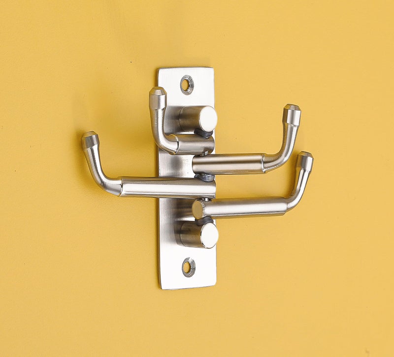 iSTAR Flexible 4 Pin Stainless Steel Hooks Bathroom Cloth Hanger Wall Hook Door Robe Hooks for Hanging Keys,Clothes,Towel Steel Hook (Pack of 1) - Image 1