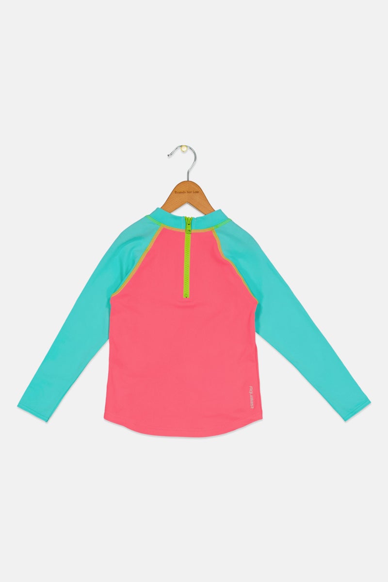 ZOGGS Toddlers Girl Graphic Print Rash Guard, Multicolor  - Image 2