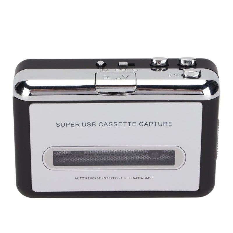 Portable USB Cassette Player Tape to MP3 Converter with Earphone for Laptops PCs Silver Black - Image 4