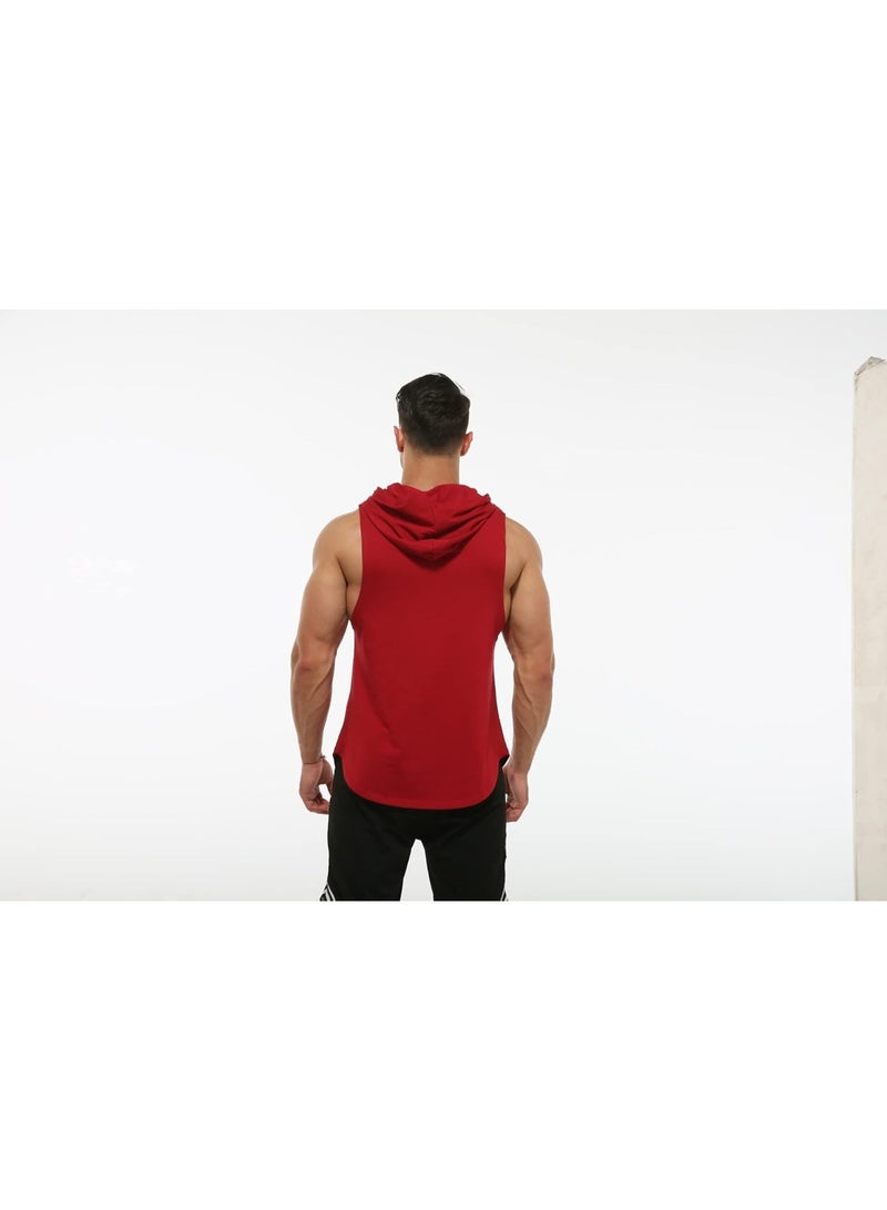 NAKXUS Men's Workout Hooded Tank Tops Sleeveless Gym Training Hoodies Bodybuilding Muscle Cut Off T Shirt - Image 2